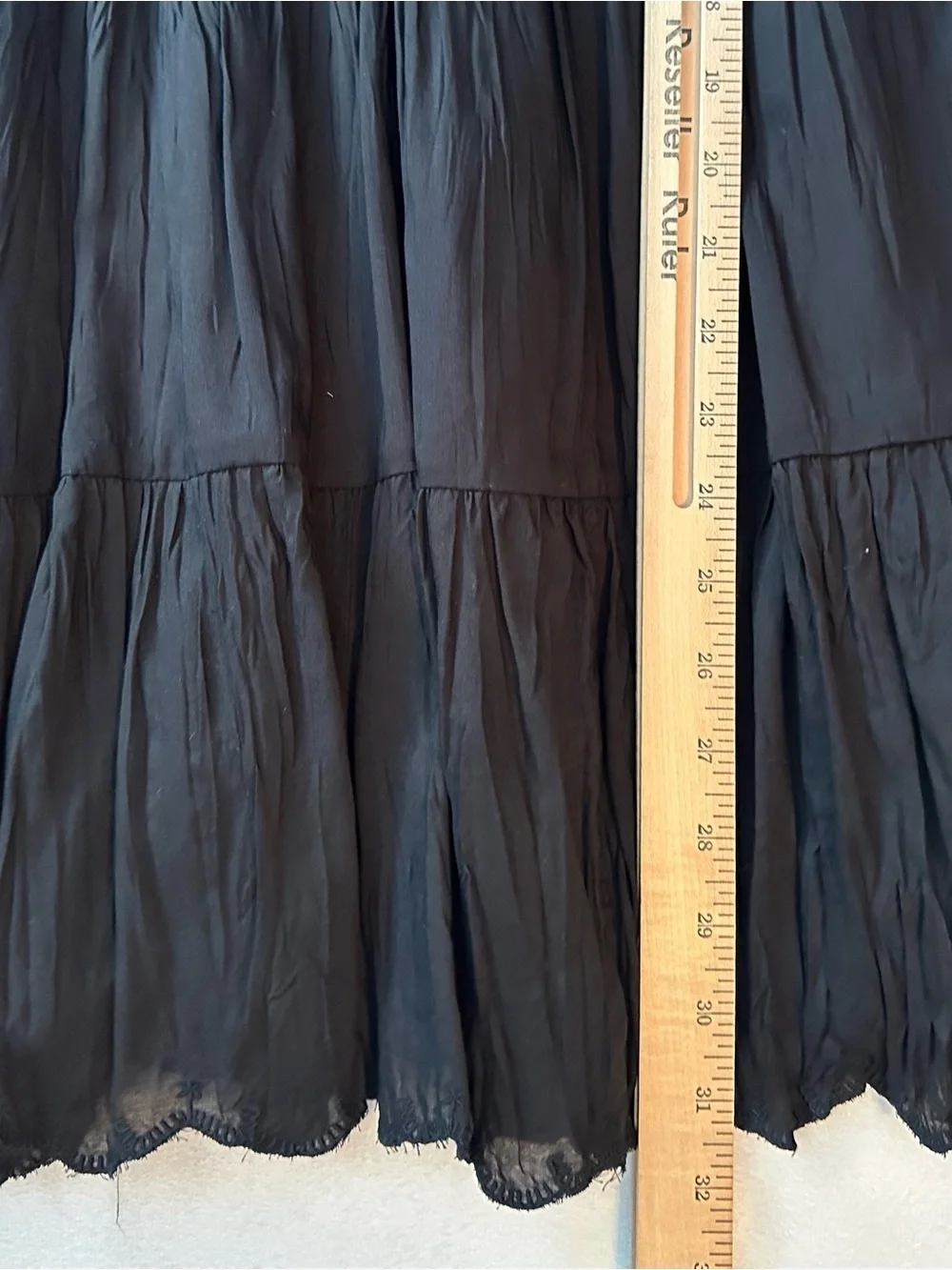 Aritzia Wilfred La Boheme Sidonie Ruffled Scalloped Tiered Mini Dress Black XS